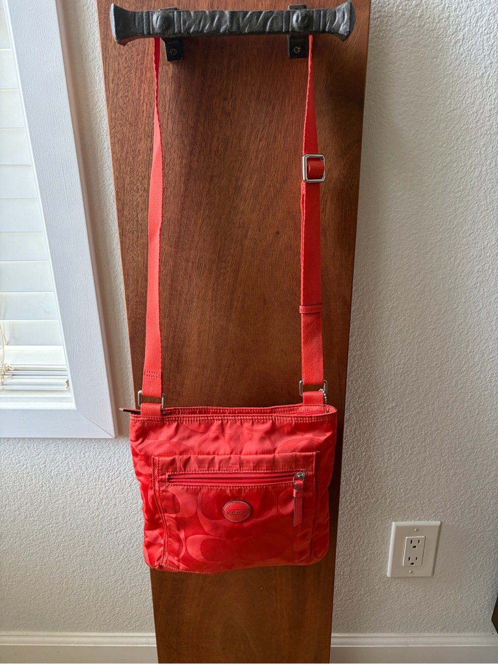 Coach Vinyl Orange Crossbody Shoulder Bag EUC